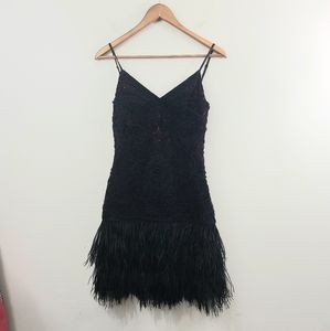 Sue Wong Ostrich feather Cocktail dress